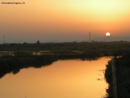 Tramonto sul fiume Simeto