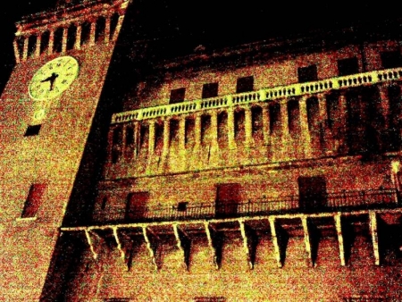 Prospettiva del castello a Ferrara