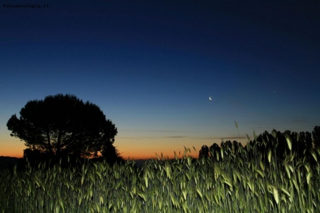 alba con luna e giove