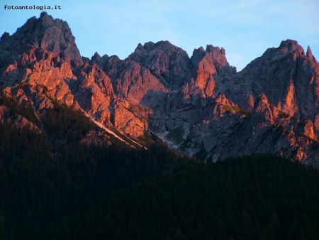 tramonto sulle dolomiti