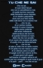 Poesia Tu che ne Sai
